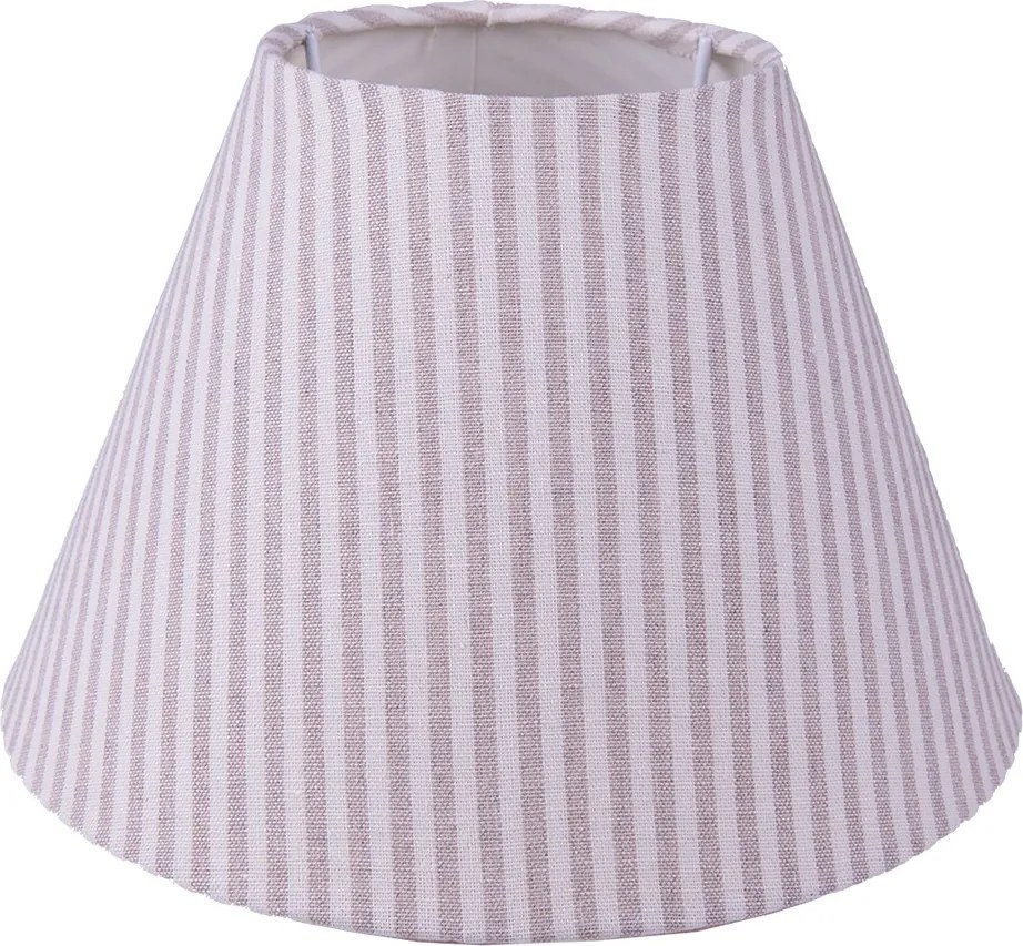 Béžové pruhované látkové tienidlo lampy - Ø 23*15 cm / E27