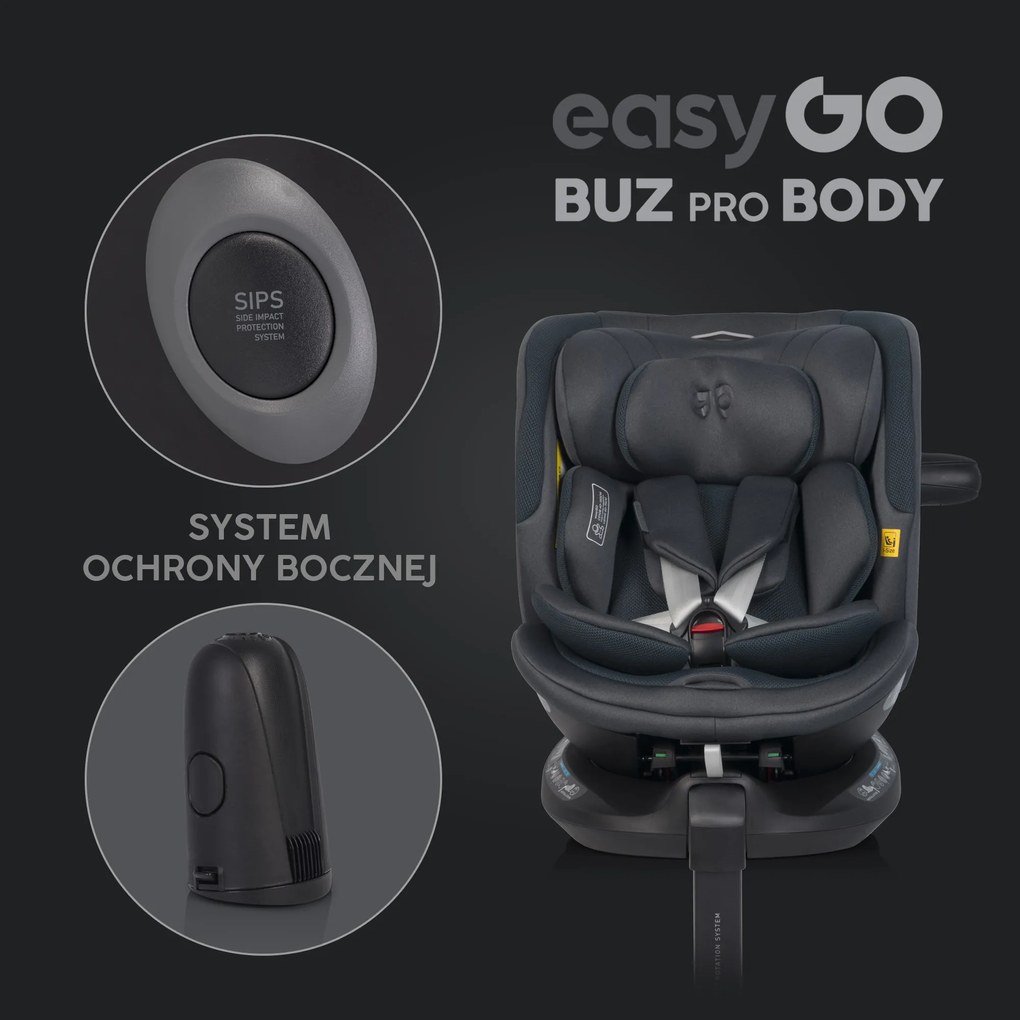 Súprava autosedačky EasyGo Buz Xtd Pro a Buz Pro Body 2 v 1 Granito