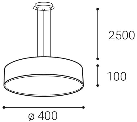 LED2 Závesné LED osvetlenie na lanku MONO, 30W, 3000K/4000K, okrúhle, biele