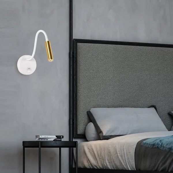 Brilagi - LED Flexibilná nástenná lampa MAYA LED/3W/230V 4000K biela/zlatá