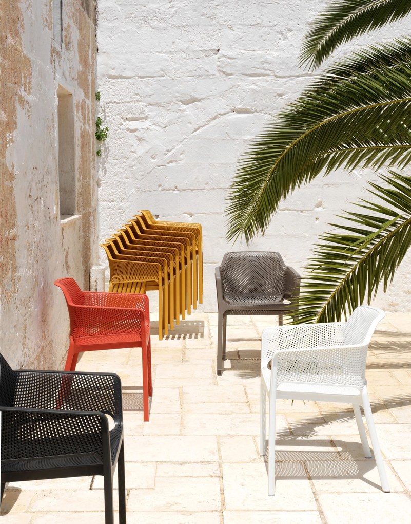 Stima Moderní plastové kreslo NET Vyberte odtieň ->: Tortora - sivá