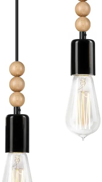 Luster na lanku SIMON 3xE27/60W/230V čierna