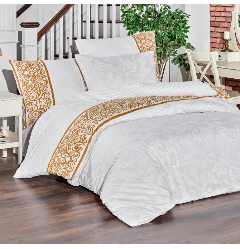 Obliečky bavlnené Angelika biele EMI, Francúzsky set1 200x220 + 2x (70x90)