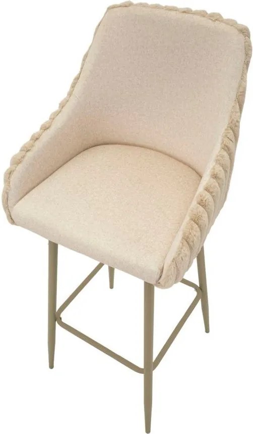 Krémové čalúnené barové stoličky v súprave 2 ks s podrúčkami (výška sedadla 78 cm) Alaska – Mauro Ferretti