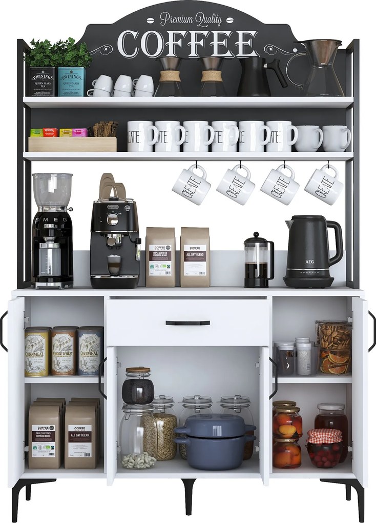 Multifunkčná kuchynská skrinka JULLY, biela