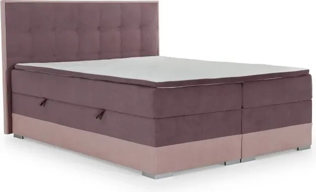 Posteľ Boxspring Damasia 200 x 180, červená / čierna (DMS 08)