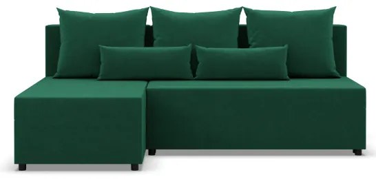 Rohová rozkladacia sedačka FERMO Kronos fľaškovo zelená