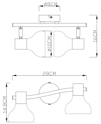 GLOBO 54921-2 - Bodové svietidlo LOTHAR 2xE14/40W/230V