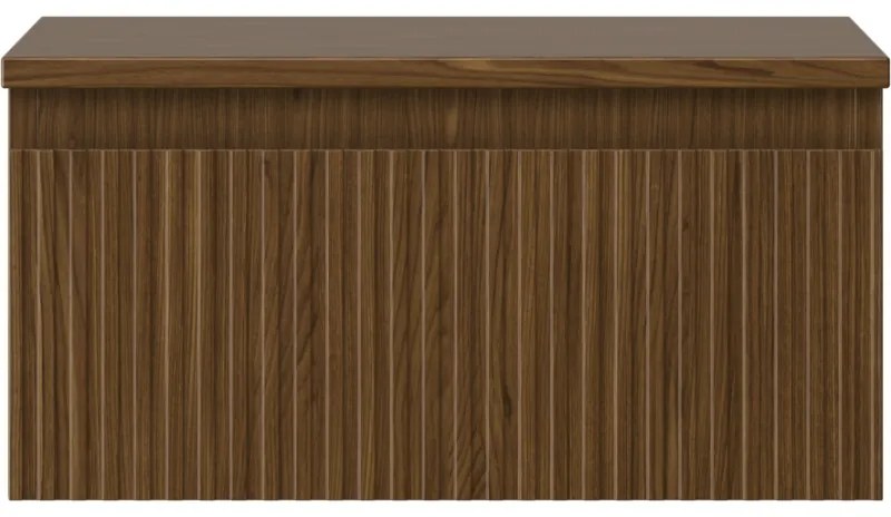 Mexen Rivel, kúpeľňová skrinka 50 cm s hornou časťou, 1 zásuvka, drážkovaná, orech, 91A20-05023-1-BFC86