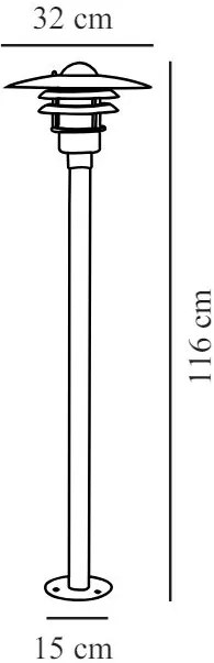 Nordlux Pozinkovaný záhradný stĺpik Lønstrup 32 pre žiarovku E27 116cm 71428031