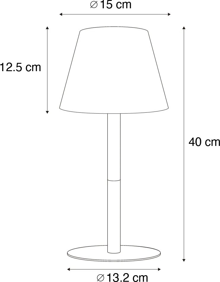Stolná lampa biela nabíjateľná vrátane LED a stmievača IP54 - Jude