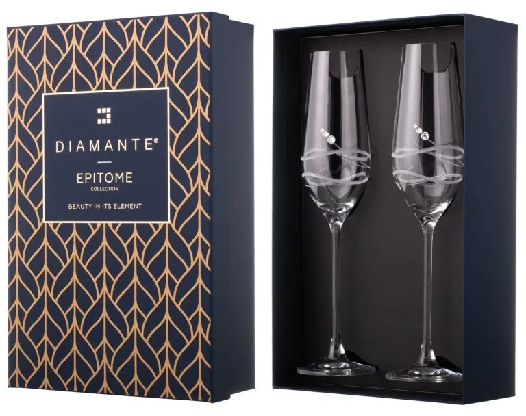 Diamante poháre na šampanské Venezia Epitome s kryštálmi Swarovski 230 ml 2KS