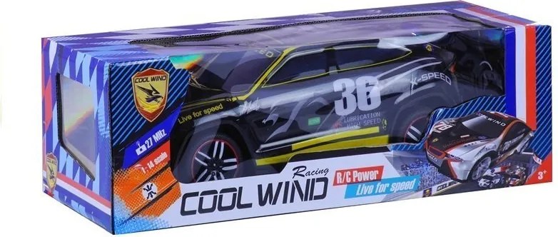 LEAN Toys Diaľkovo ovládané športové auto s ovládačom R/C, čierne