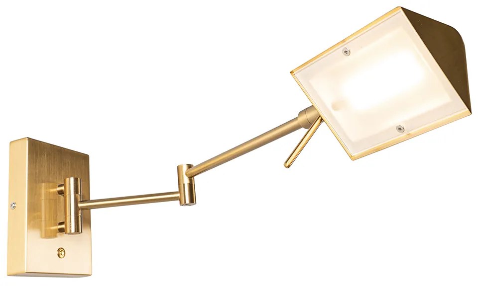 Dizajnová nástenná lampa mosadz vrátane LED stmievateľná - Notia