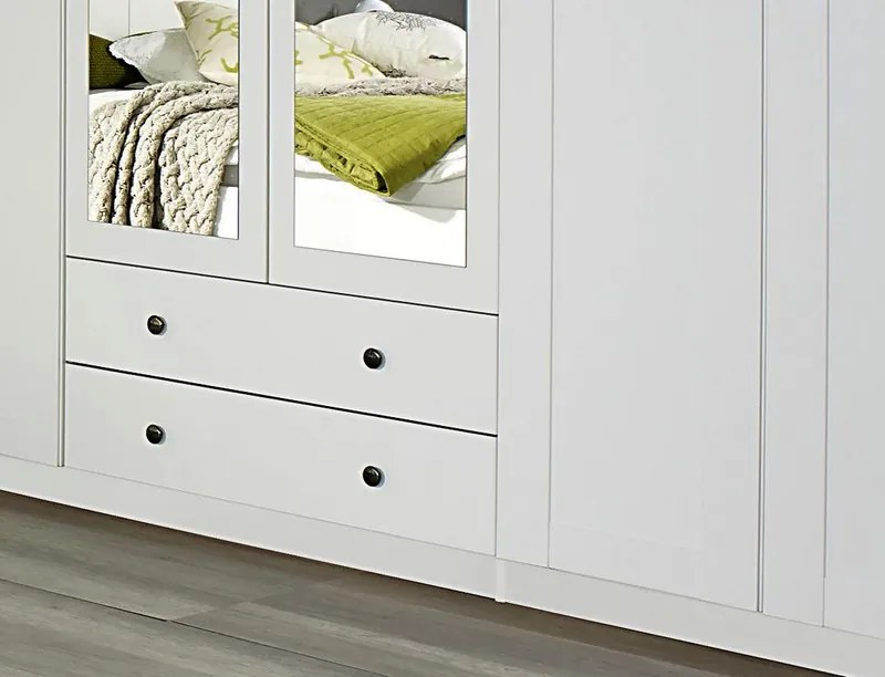 Šatníková skriňa Rosenheim, 271 cm, biela