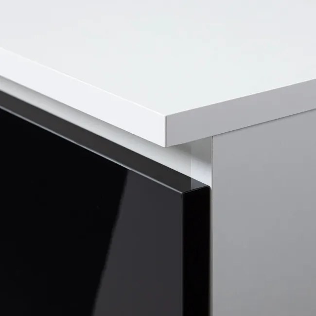 Nočný stolík CL3 60 cm biely / čierny, lesk