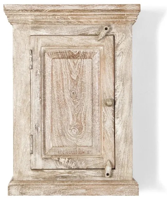 furniture-nabytek.cz - Masívna kúpeľňová nástenná skrinka Patina z mangového dreva, lakovaná, prírodná farba – 48×24×70 cm