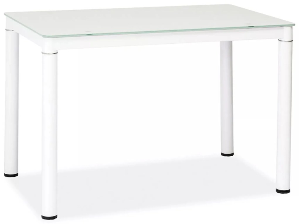 Jídelní stůl Galant 110 cm čiré sklo/bílý