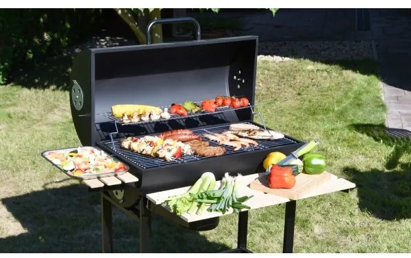 Gril na drevené uhlie čierna/drevo