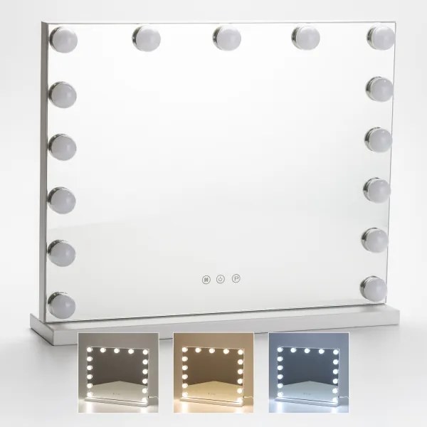 BRILAGI - LED Stmievateľné make-up zrkadlo HOLLYWOOD LED/15W/230V CCT + USB biela
