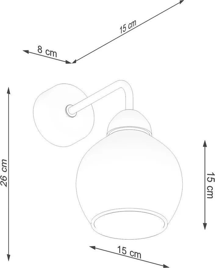 Čierne nástenné svietidlo ø 15 cm Grande – Sollux