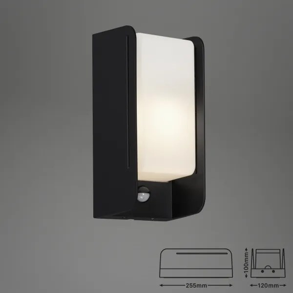 Briloner 3017-015 - Vonkajšie nástenné svietidlo so senzorom 1xE27/12W/230V IP44
