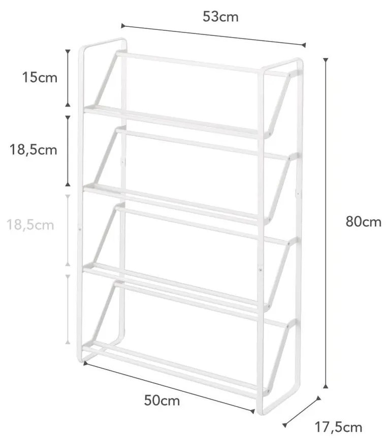 Biely kovový stojan na topánky Frame – YAMAZAKI