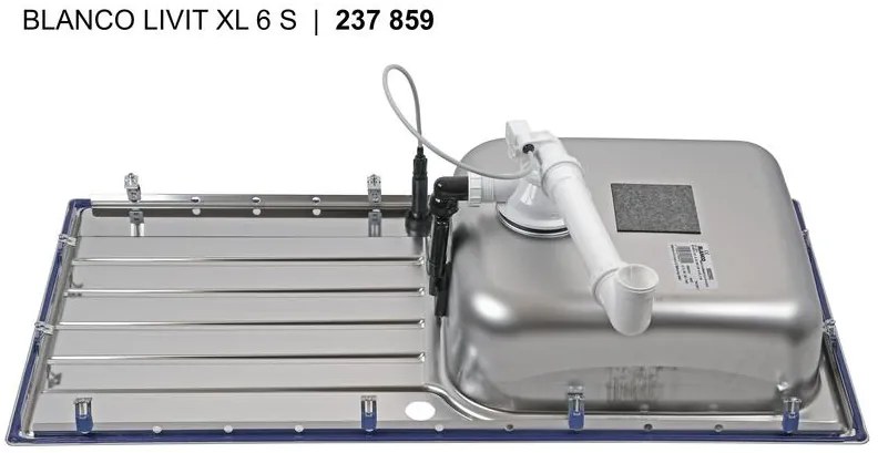 Nerezový drez Blanco LIVIT XL 6 S nerez kartáčovaný s excentrem
