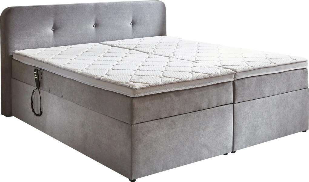 XXXLutz BOXSPRINGOVÁ POSTEĽ, 180/200 cm, svetlosivá Livetastic - Online Only spálne - 002157032006