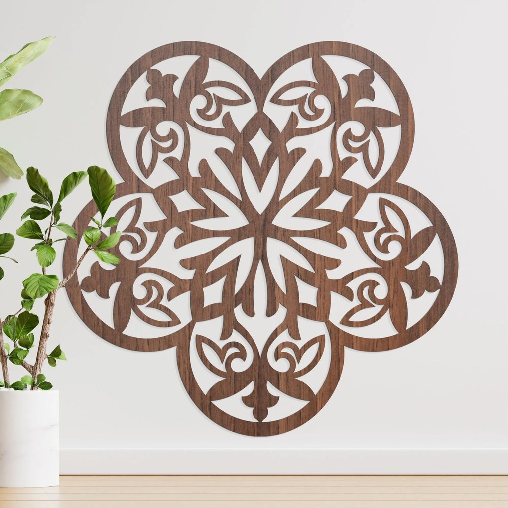 Drevený obraz na stenu mandala tajomný kvet - AURELIA: HDF - Javor 20 cm 4522-98569 HDF0321