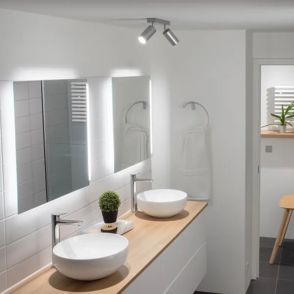 Brilagi - Kúpeľňové bodové svietidlo SELE 2xGU10/30W/230V IP44 strieborná