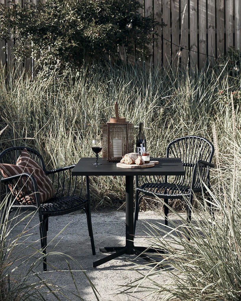 Záhradný stolík leho 80 x 80 cm čierny MUZZA