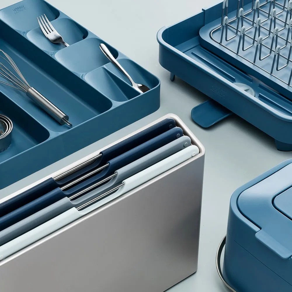 Modrý kuchynský organizér do zásuvky Joseph Joseph DrawerStore Compact Sky