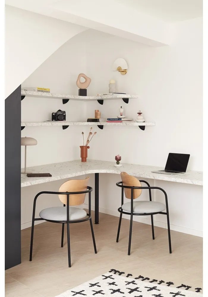 Sivá jedálenská stolička v dekore duba Eclipse - Teulat