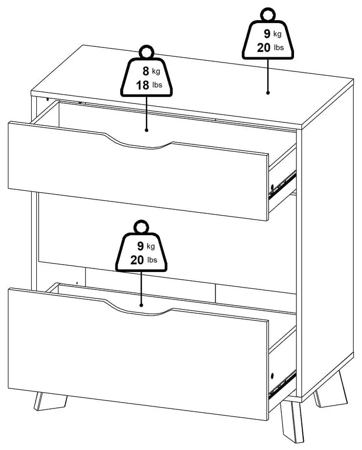 Biela/v prírodnej farbe komoda v dekore duba 79x92x40 cm Ikast – Tvilum