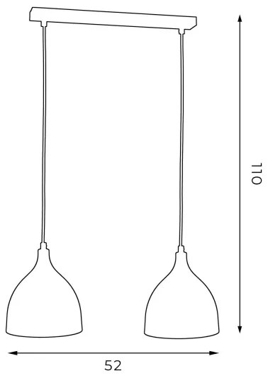 Luster na lanku NOAK 2xE27/15W/230V čierna