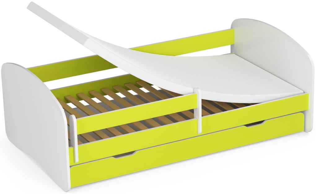 Detská posteľ Pranshi III (limetková) (s matracom). Akcia -19%. Vlastná spoľahlivá doprava až k Vám domov. 1070793