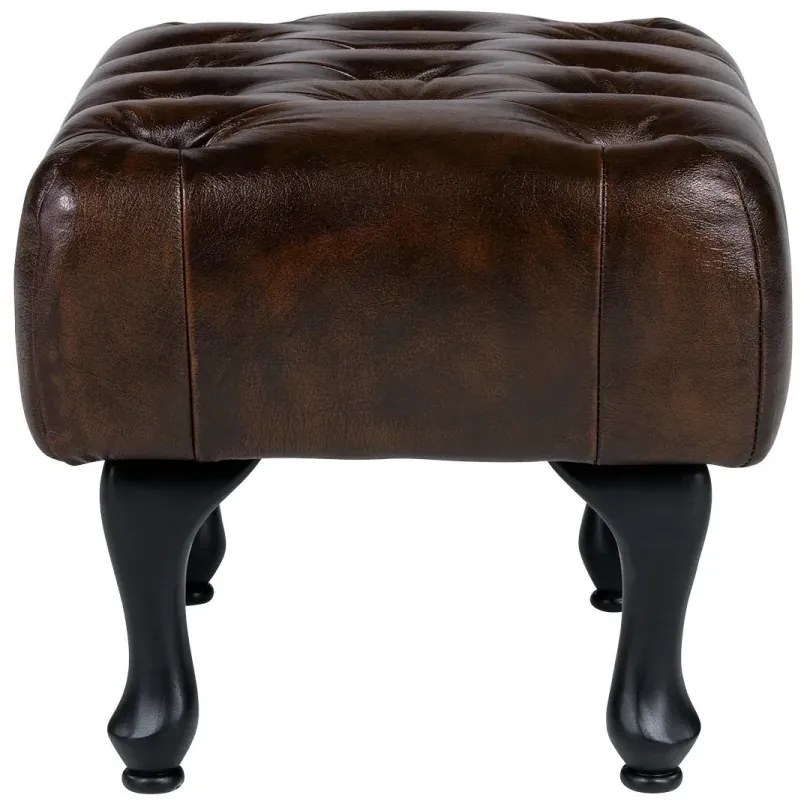 furniture-nabytek.cz - Taburet Chesterfield Pittsfield z pravej kože, hnedý