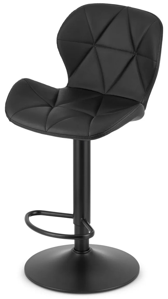 AKCIA Barová stolička z eko kože s čiernou nohou WEST, čierna II. akosť