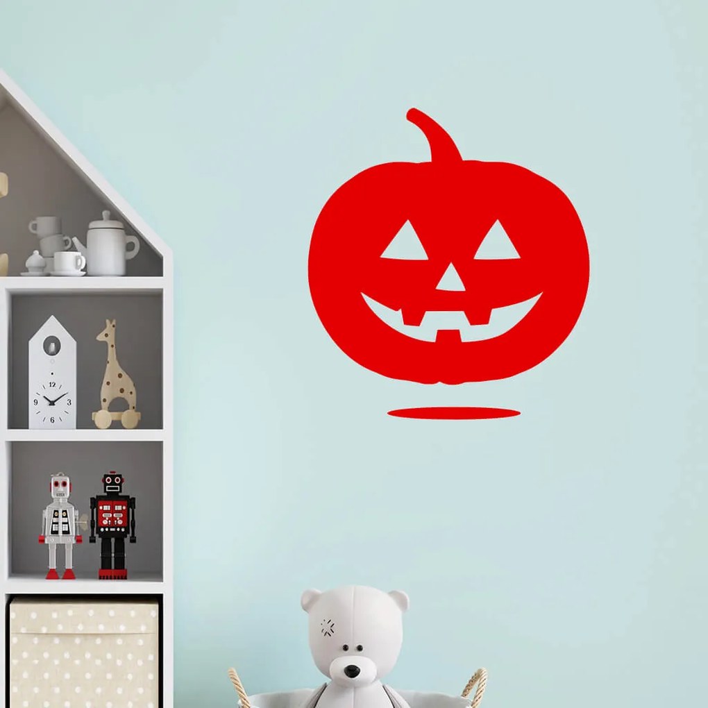 Veselá Stena Samolepka Halloweenska tekvica Farba: bílá, Veľkosť: 40 x 45 cm