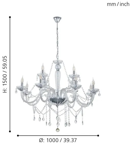 Eglo 39102 - Luster BASILANO 1 12xE14/40W/230V