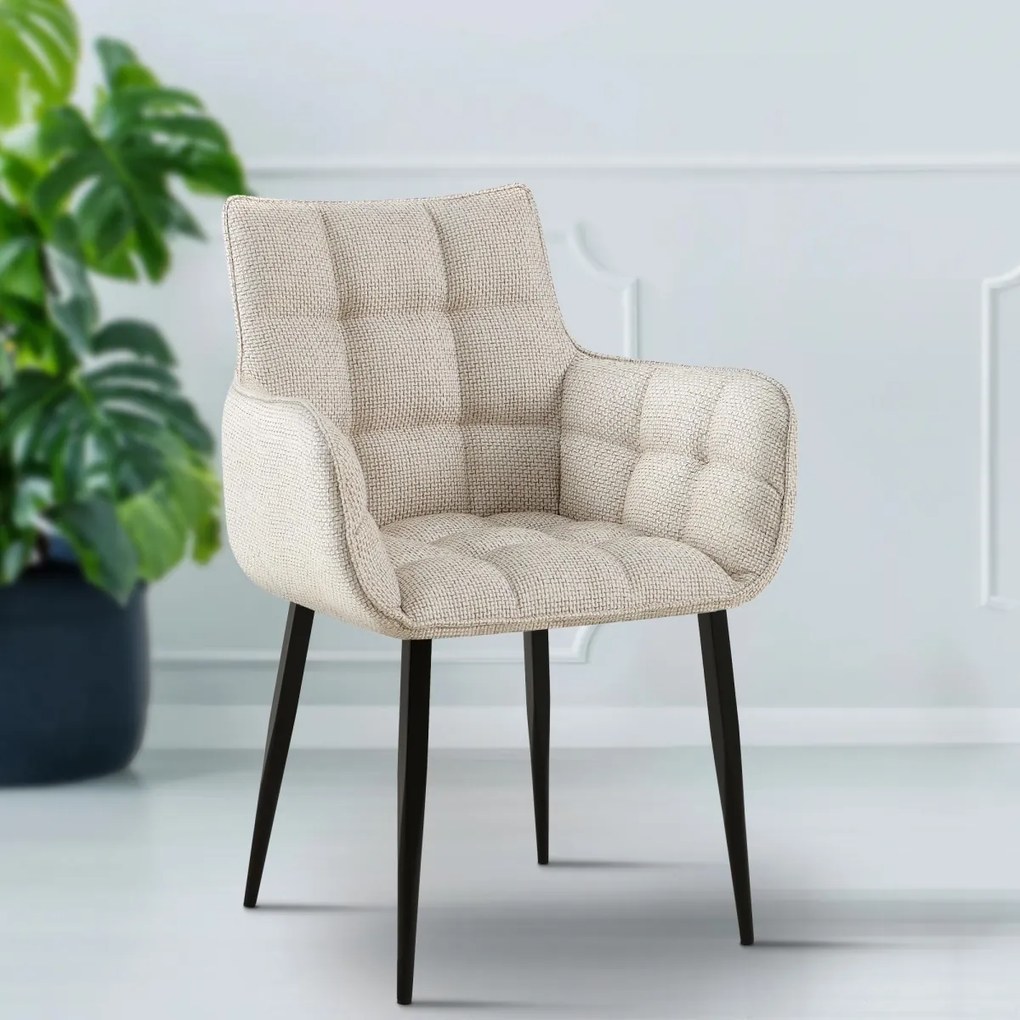 Stolička Tirana látka čierna - ivory