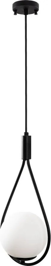 Čierne závesné svietidlo so skleneným tienidlom Sessiz – Opviq lights