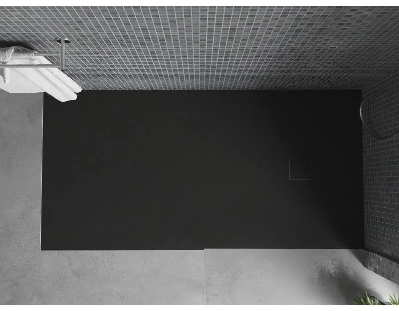 Mexen Bert, SMC obdĺžniková sprchová vanička 180 x 80 cm, čierna, 4K708018