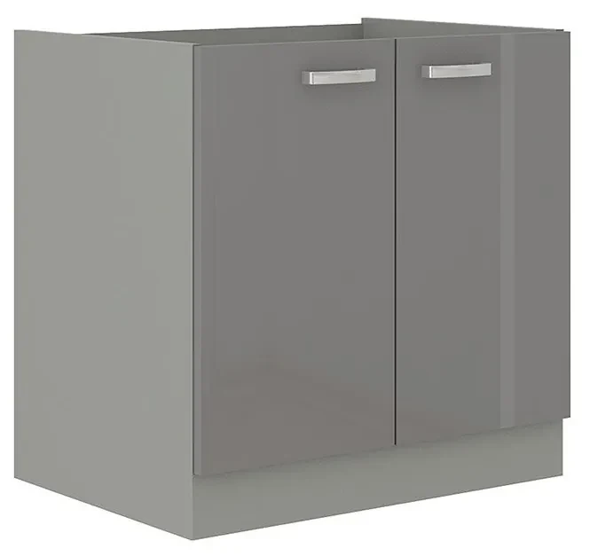 Skrinka pod drez Multiline 80 ZL 2F BB, Farby: šedý / krém lesk, Drez: áno