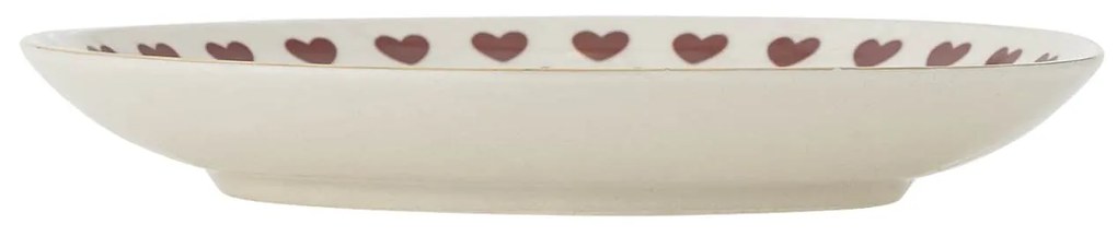Bloomingville Keramický dezertný tanier Jolly Red Hearts 16 cm