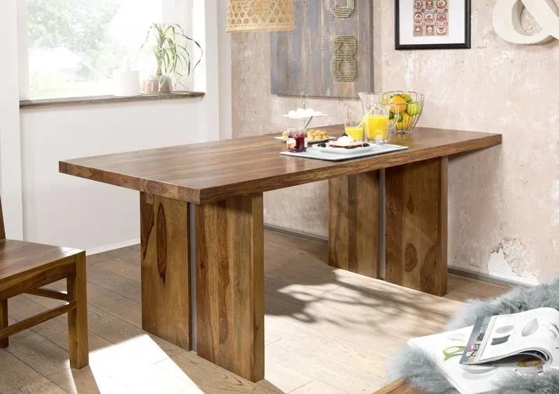 Bighome - ROUND Jedálenský stôl 220x100 cm, hnedá, palisander