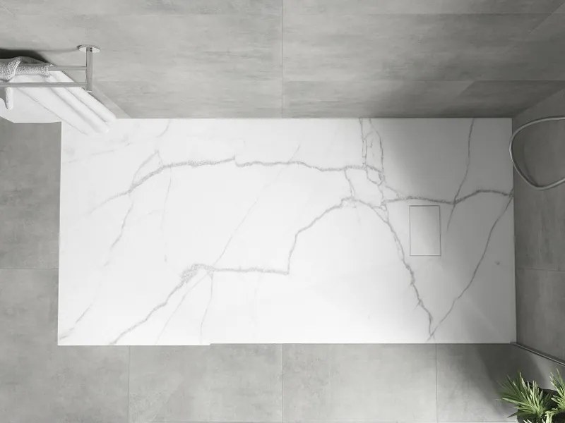 Mexen Hugo, obdĺžniková sprchová vanička, SMC, 180x90cm, imitácia kameňa – biela, 42159018