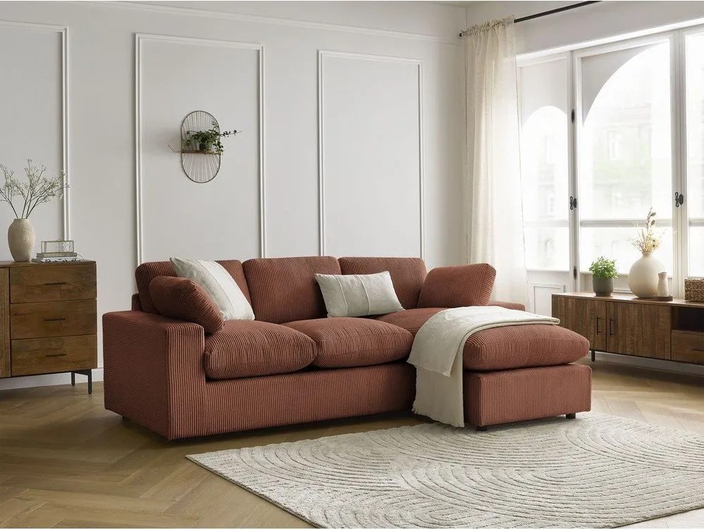 Oranžová menčestrová rohová pohovka Belair – Bobochic Paris