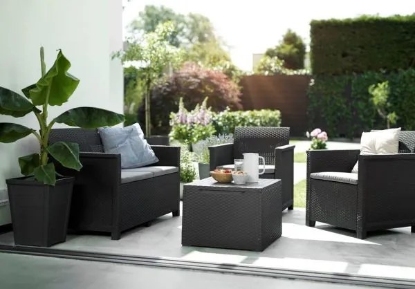 InternetovaZahrada - Záhradný set EMMA 2 seaters sofa - grafit